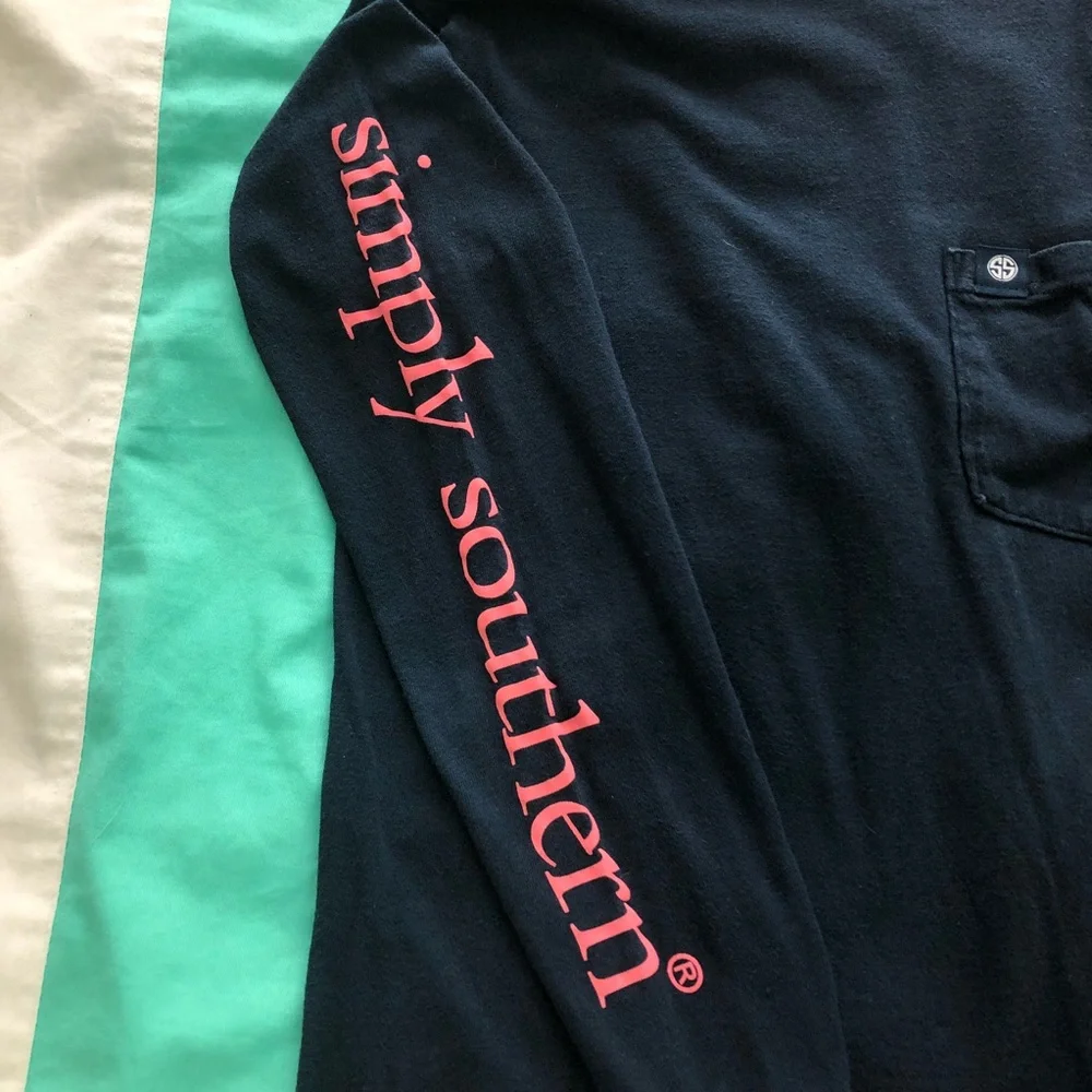 Simply Southern Navy Blue Long Sleeve T shirt - Picture 5 of 6